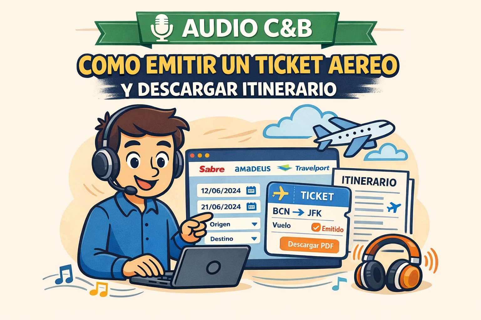 Cómo emitir un ticket aéreo y descargar el itinerario